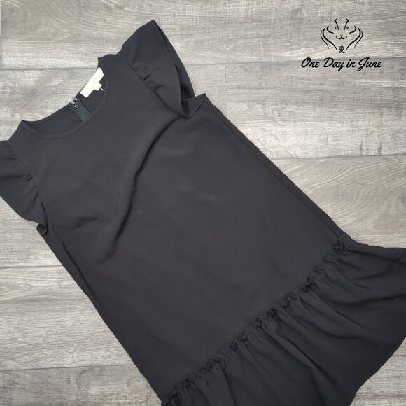 Loft Petite Ruffle Cap Sleeve Mini Dress Size SP - Picture 3 of 7